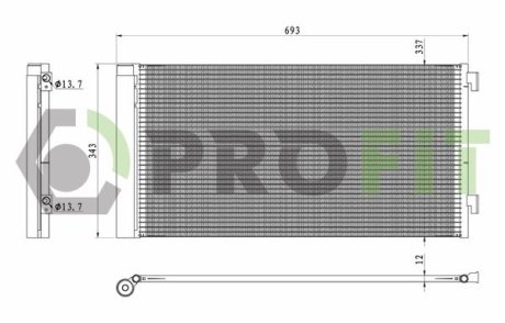 17700317 Конденсер кондиционера PROFIT підбір по vin на Brocar