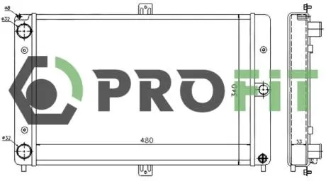 17401500 Радиатор охлаждения PROFIT підбір по vin на Brocar