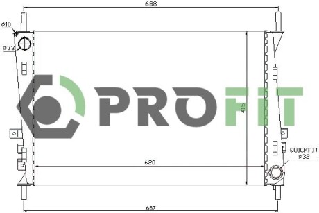 17400610 Радіатор охолоджування PROFIT підбір по vin на Brocar