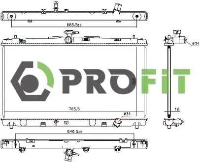 17400412 Радиатор охлаждения PROFIT підбір по vin на Brocar