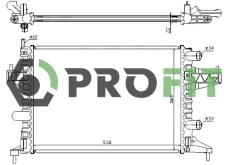 17400374 Радіатор охолодження Opel Combo 1.0-1.6 01- PROFIT підбір по vin на Brocar