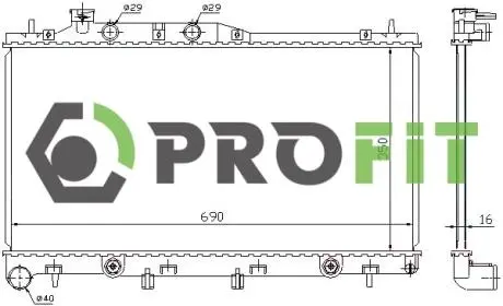 17400356 Радиатор охлаждения PROFIT подбор по vin на Brocar