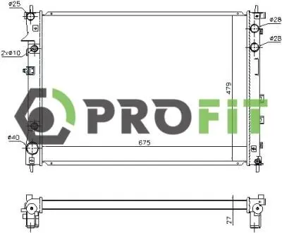 17400353 Радиатор охлаждения PROFIT підбір по vin на Brocar