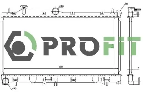 17400351 Радіатор охолодження PROFIT підбір по vin на Brocar