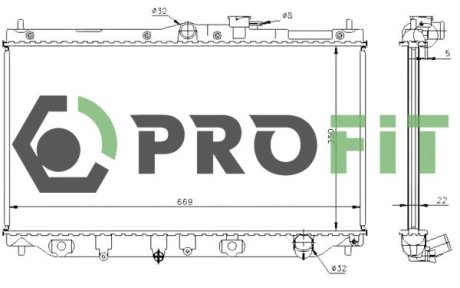 17400201 Радіатор охолодження PROFIT підбір по vin на Brocar