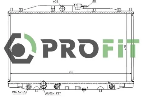 17400200 Радиатор охлаждения PROFIT подбор по vin на Brocar