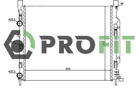 17400182 Радиатор охлаждения PROFIT підбір по vin на Brocar