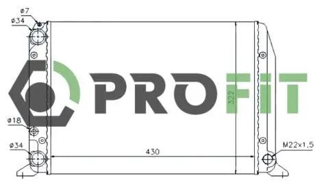 17400022 Радиатор охлаждения PROFIT подбор по vin на Brocar