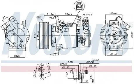 890586 Компресор кондиціонера NISSENS підбір по vin на Brocar