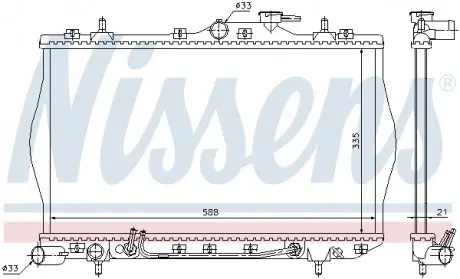670011 Радіатор охолодження NISSENS підбір по vin на Brocar