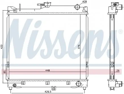 64162 Радіатор охолоджування NISSENS підбір по vin на Brocar