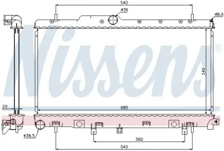 64116 Радіатор охолодження NISSENS підбір по vin на Brocar