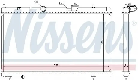 636013 Радіатор охолодження NISSENS підбір по vin на Brocar