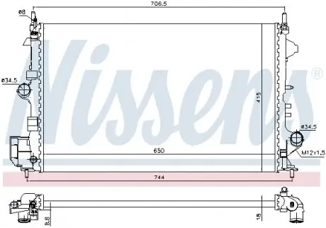 630789 Радіатор охолодження NISSENS підбір по vin на Brocar