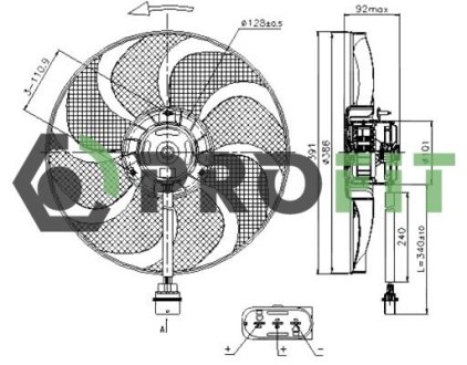 18500019 Вентилятор радиатора PROFIT підбір по vin на Brocar