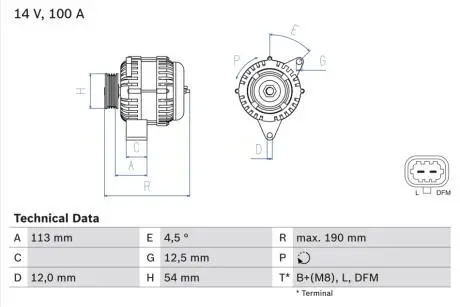 0986081410 Генератор BOSCH підбір по vin на Brocar