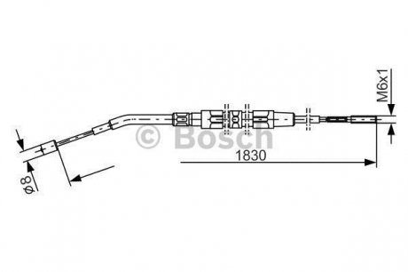 1987477008 Трос ручника (задний) BMW 3 (E30) 82-91 (1830mm) BOSCH подбор по vin на Brocar