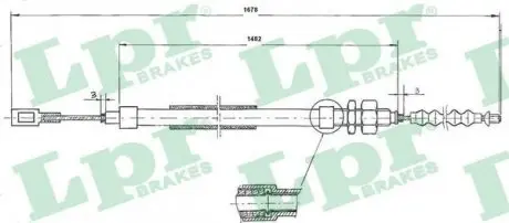 C0095B Трос ручного тормоза LPR підбір по vin на Brocar