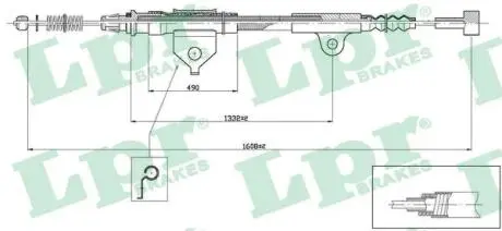 C0504B Трос ручного гальма LPR підбір по vin на Brocar