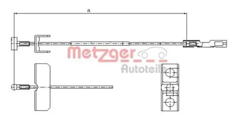 116802 Трос ручного тормоза METZGER подбор по vin на Brocar