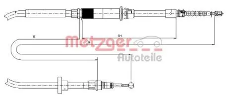 107484 Трос ручного тормоза METZGER підбір по vin на Brocar