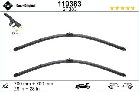 119383 Щетка стеклоочистителя SWF подбор по vin на Brocar