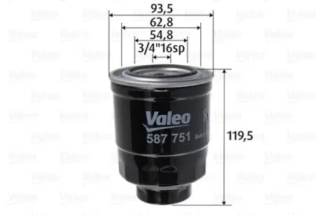 587751 Фільтр паливний VALEO підбір по vin на Brocar