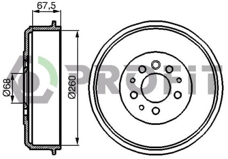 50200100 Барабан гальмівний PROFIT підбір по vin на Brocar