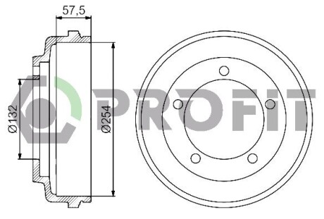 50200029 Барабан гальмівний PROFIT підбір по vin на Brocar