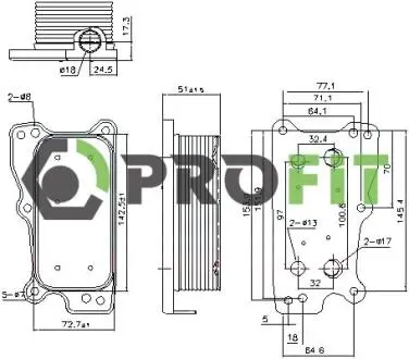 17450061 Радіатор масляний PROFIT підбір по vin на Brocar