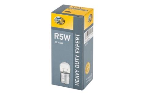 8GA002071261 Автолампа Behr Hella 8GA002071261 Heavy Duty R5W BA15s 5 W прозрачная HELLA підбір по vin на Brocar