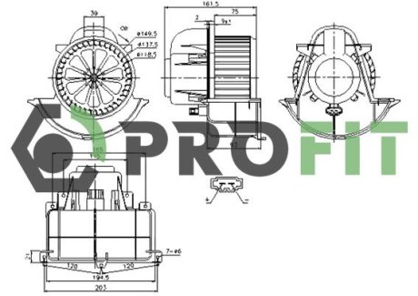 18600005 Вентилятор салону PROFIT підбір по vin на Brocar