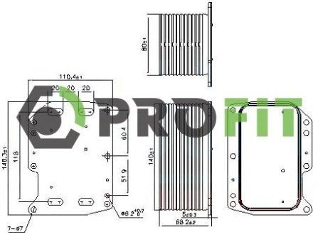 17450073 Радіатор масляний PROFIT підбір по vin на Brocar