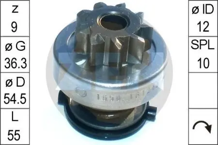 ZN1650 Бендикс стартера ZEN підбір по vin на Brocar