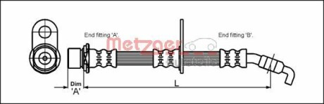 4111427 Шланг тормозной METZGER подбор по vin на Brocar