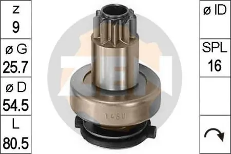 ZN1480 Бендикс стартера ZEN подбор по vin на Brocar