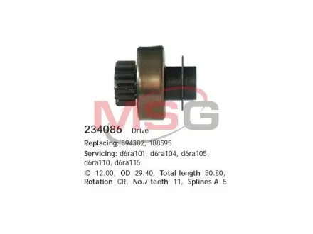 234086 Бендікс стартера Renault, Nissan, Opel, Toyota, Fiat (вир-во CARGO) CARGO підбір по vin на Brocar