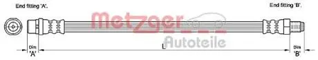 4110255 Шланг гальмівний METZGER підбір по vin на Brocar