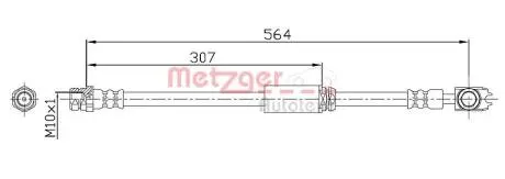 4116203 Шланг тормозной METZGER подбор по vin на Brocar