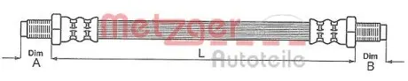 4114670 Шланг тормозной METZGER подбор по vin на Brocar