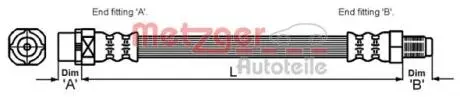 4114071 Шланг тормозной METZGER підбір по vin на Brocar
