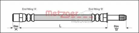 4110579 Шланг тормозной METZGER подбор по vin на Brocar