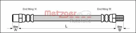4110330 Шланг тормозной METZGER підбір по vin на Brocar