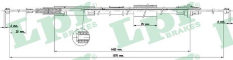 C1578B Трос, стояночная тормозная система LPR підбір по vin на Brocar