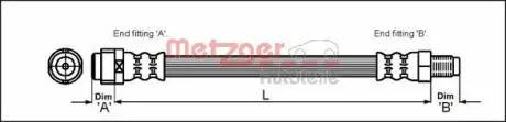 4110581 Шланг тормозной METZGER подбор по vin на Brocar