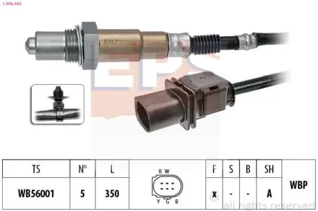 1998494 Sonda lambda.. EPS підбір по vin на Brocar