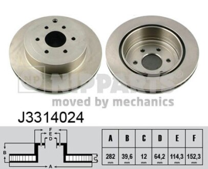 J3314024 Диск тормозной NIPPARTS підбір по vin на Brocar