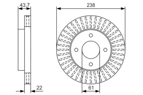 0986479T42 Диск гальмівний BOSCH підбір по vin на Brocar
