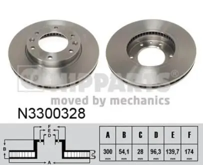 N3300328 Тормозной диск NIPPARTS підбір по vin на Brocar