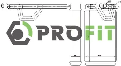 17600826 Радиатор печки PROFIT підбір по vin на Brocar